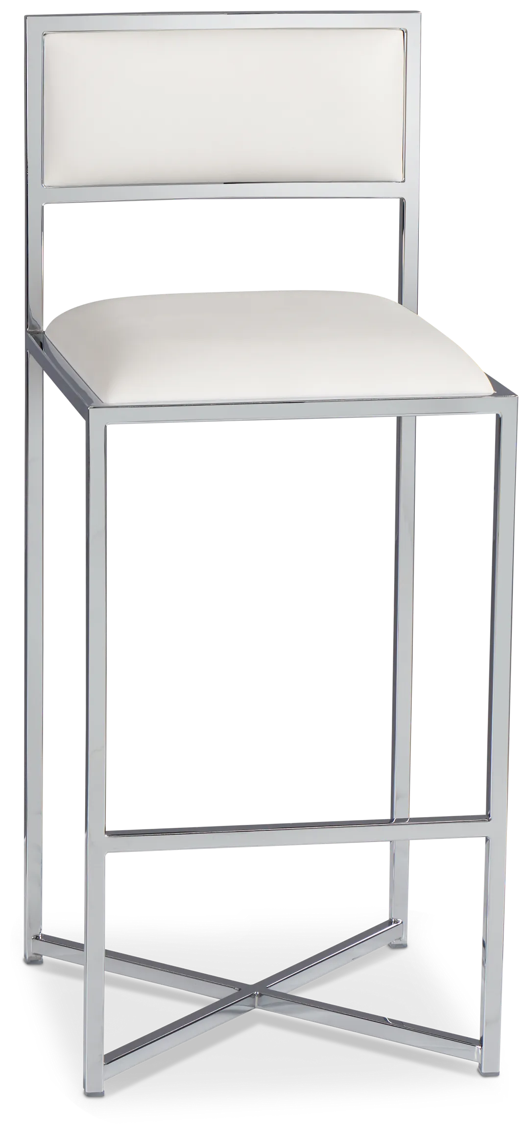 Amalfi Whitestnl Steel 30" Upholstered Barstool