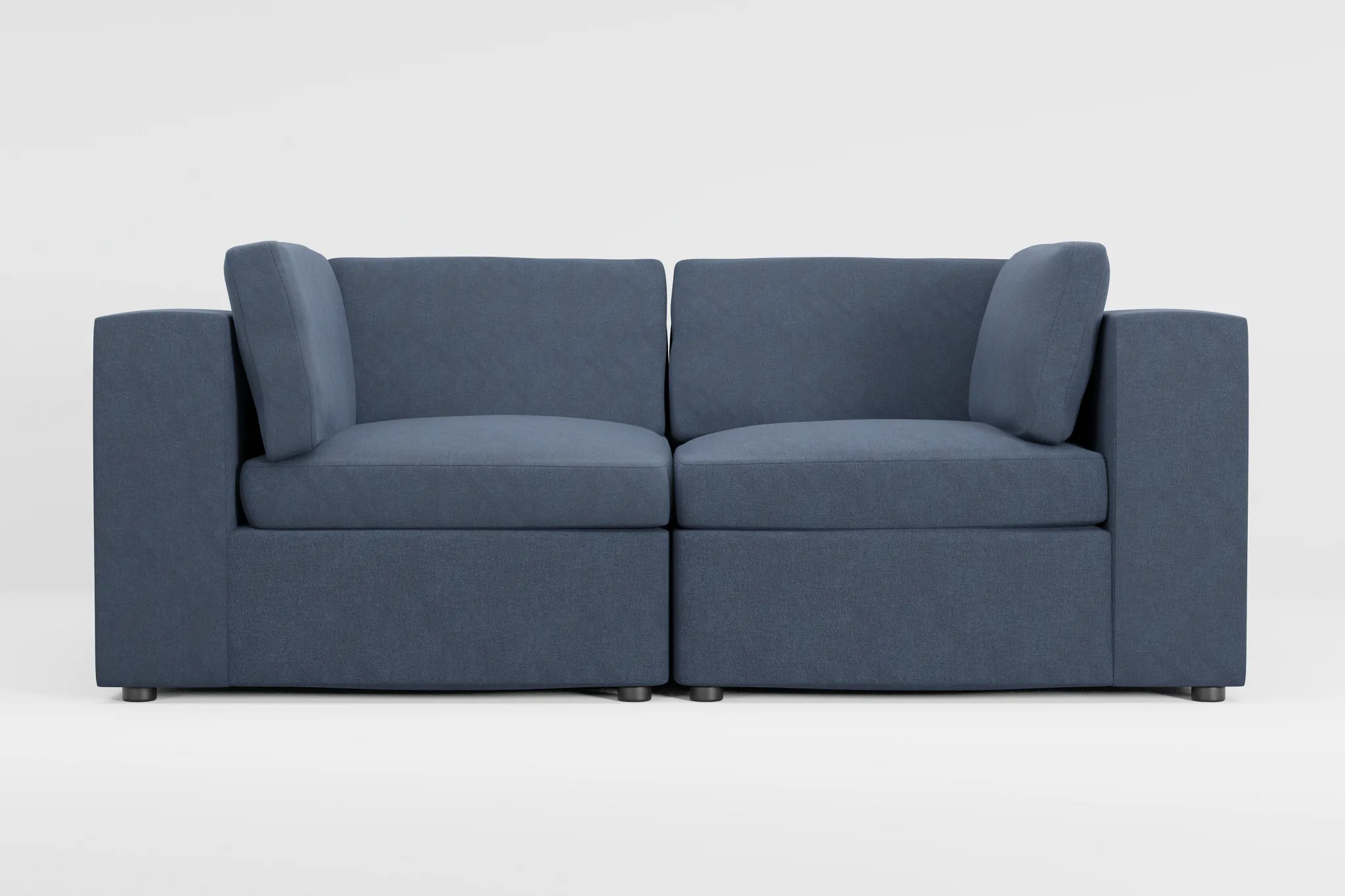 Destin Maguire Blue Fabric 2-piece Modular Sofa