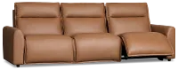 Edison Medium Brown Leather/Vinyl 3-piece Modular Power Sofa