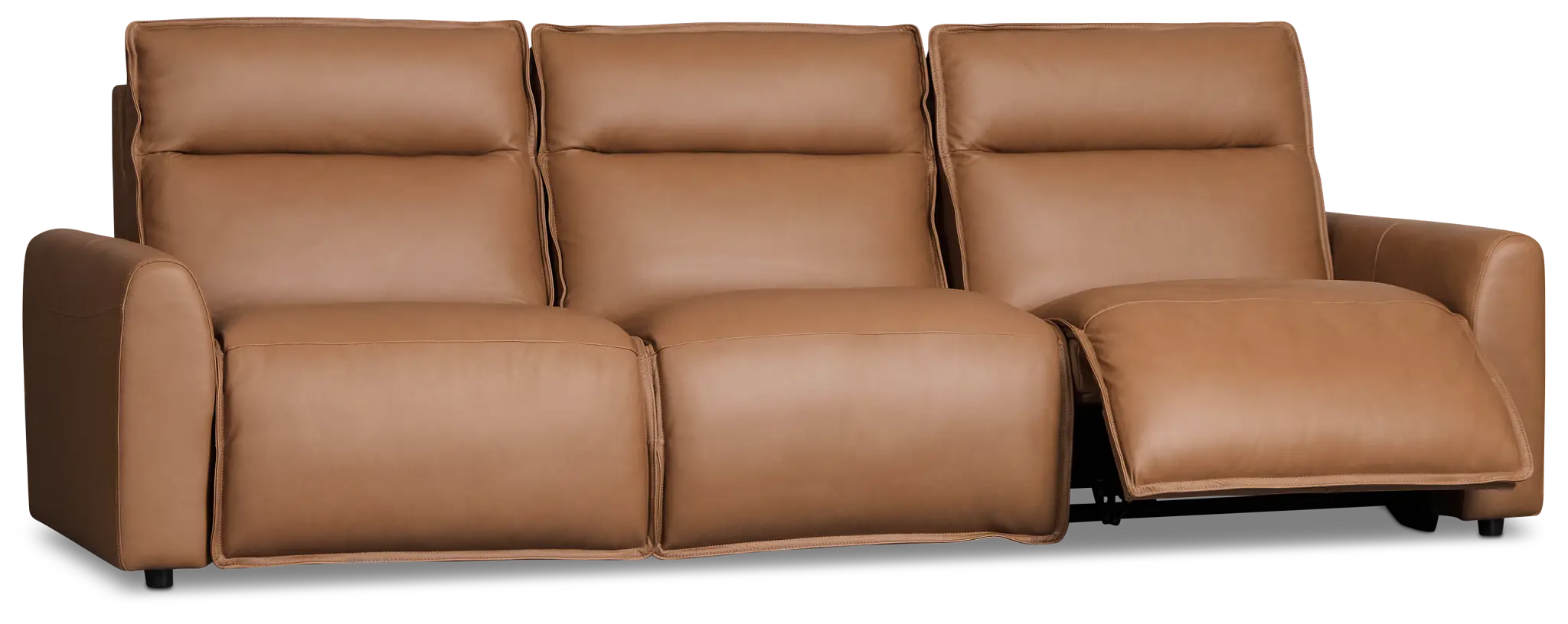 Edison Medium Brown Leather/Vinyl 3-piece Modular Power Sofa Edison Medium Brown Leather/Vinyl 3-piece Modular Power Sofa
