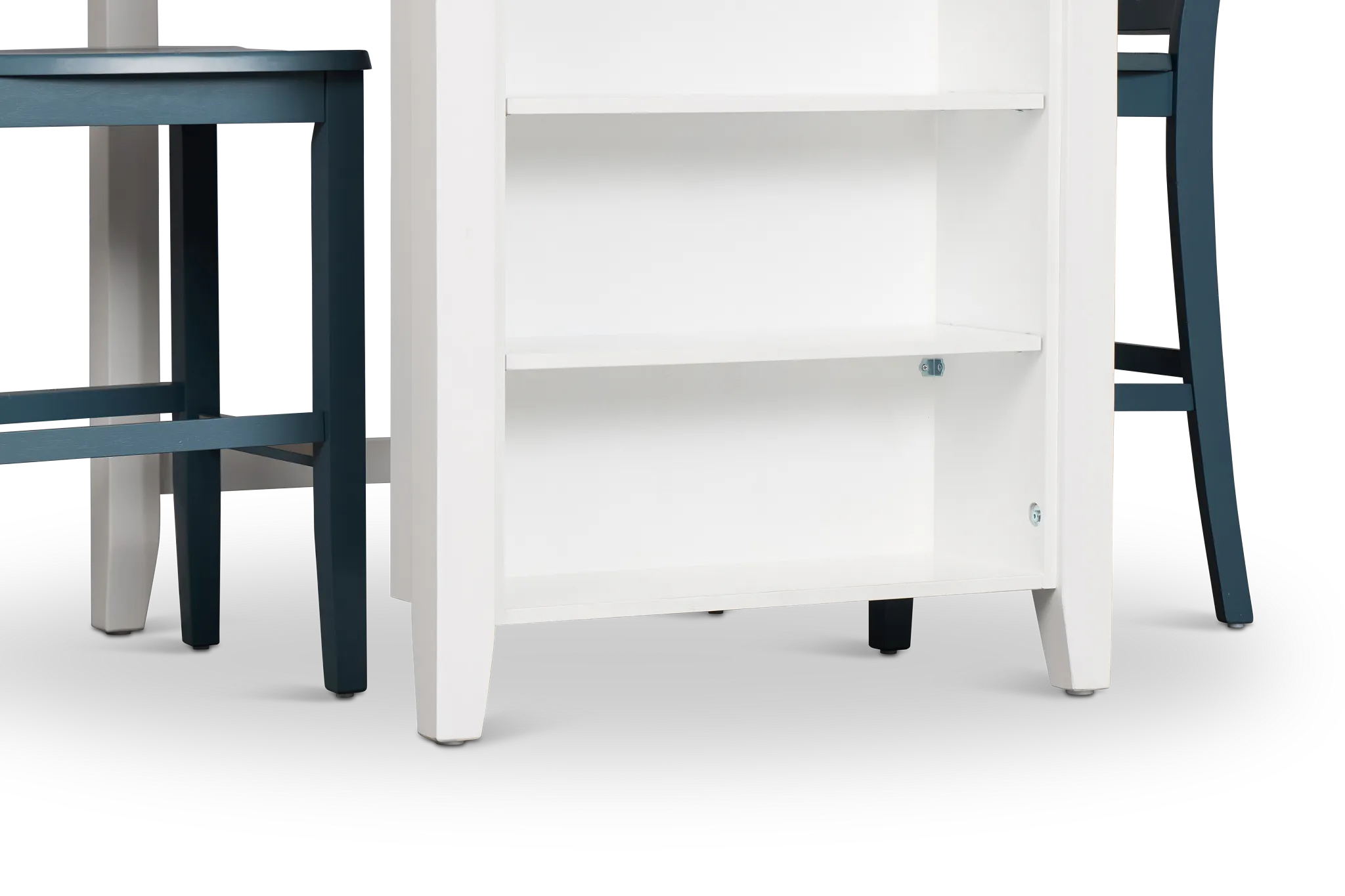 Edgartown Two-tone Storage High Table & 2 Navy Wood Barstools