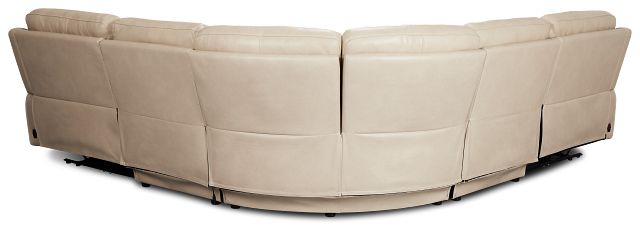 Benji Light Beige Lthr/vinyl Small Two-arm Power Reclining Sectional