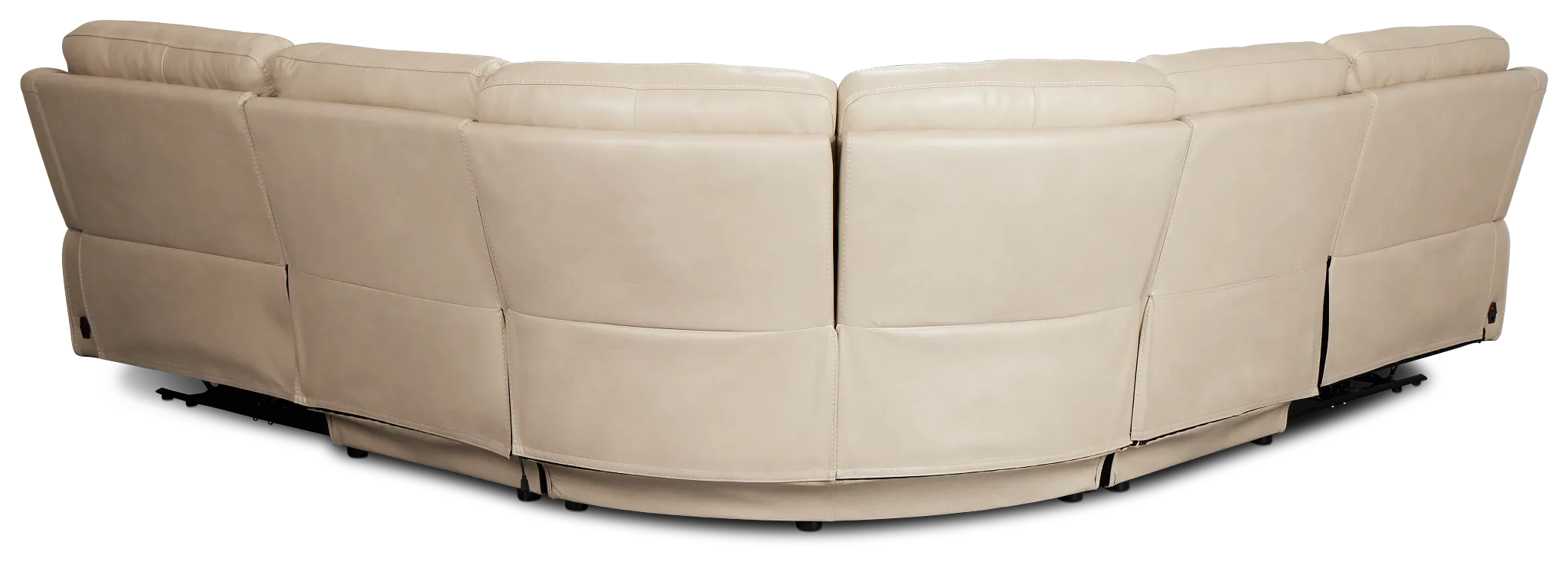 Benji Light Beige Lthr/vinyl Small Two-arm Power Reclining Sectional