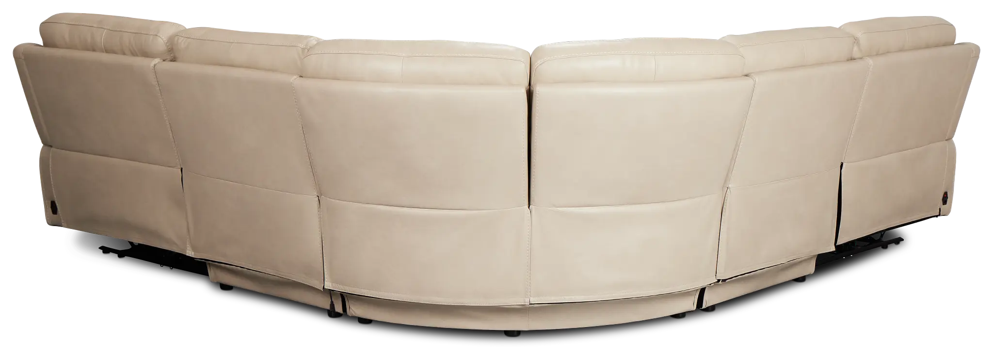 Benji Light Beige Lthr/vinyl Small Two-arm Power Reclining Sectional Benji Light Beige Lthr/vinyl Small Two-arm Power Reclining Sectional