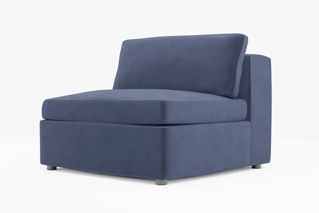 Destin Joya Dark Blue Velvet Armless Chair Destin Joya Dark Blue Velvet Armless Chair
