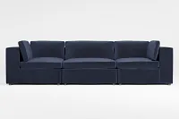 Destin Joya Dark Blue Velvet 3-piece Modular Sofa