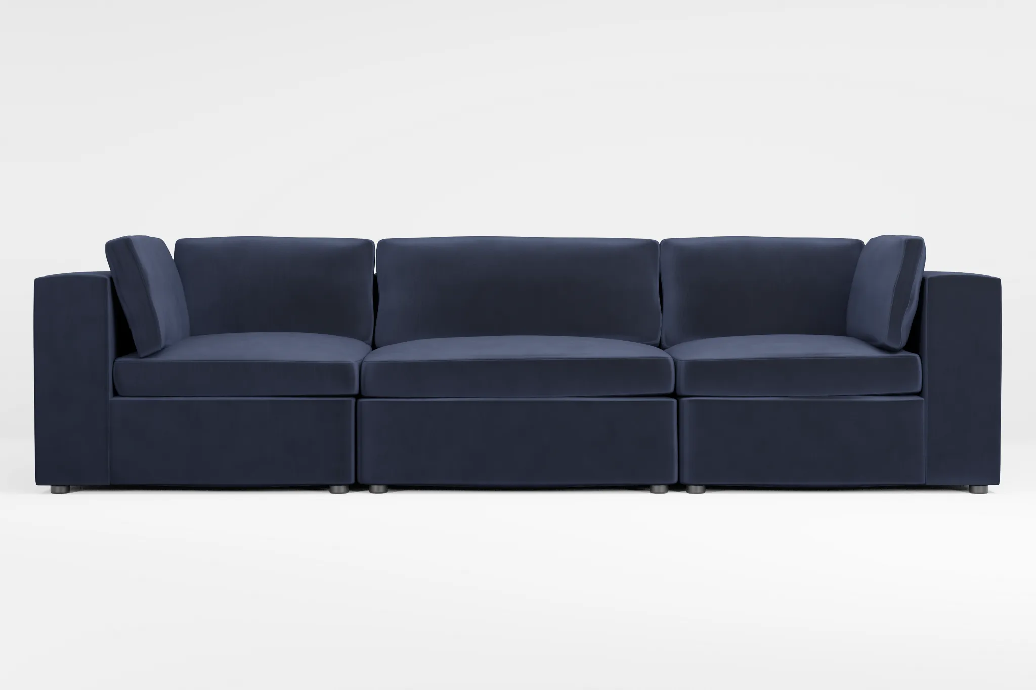 Destin Joya Dark Blue Velvet 3-piece Modular Sofa