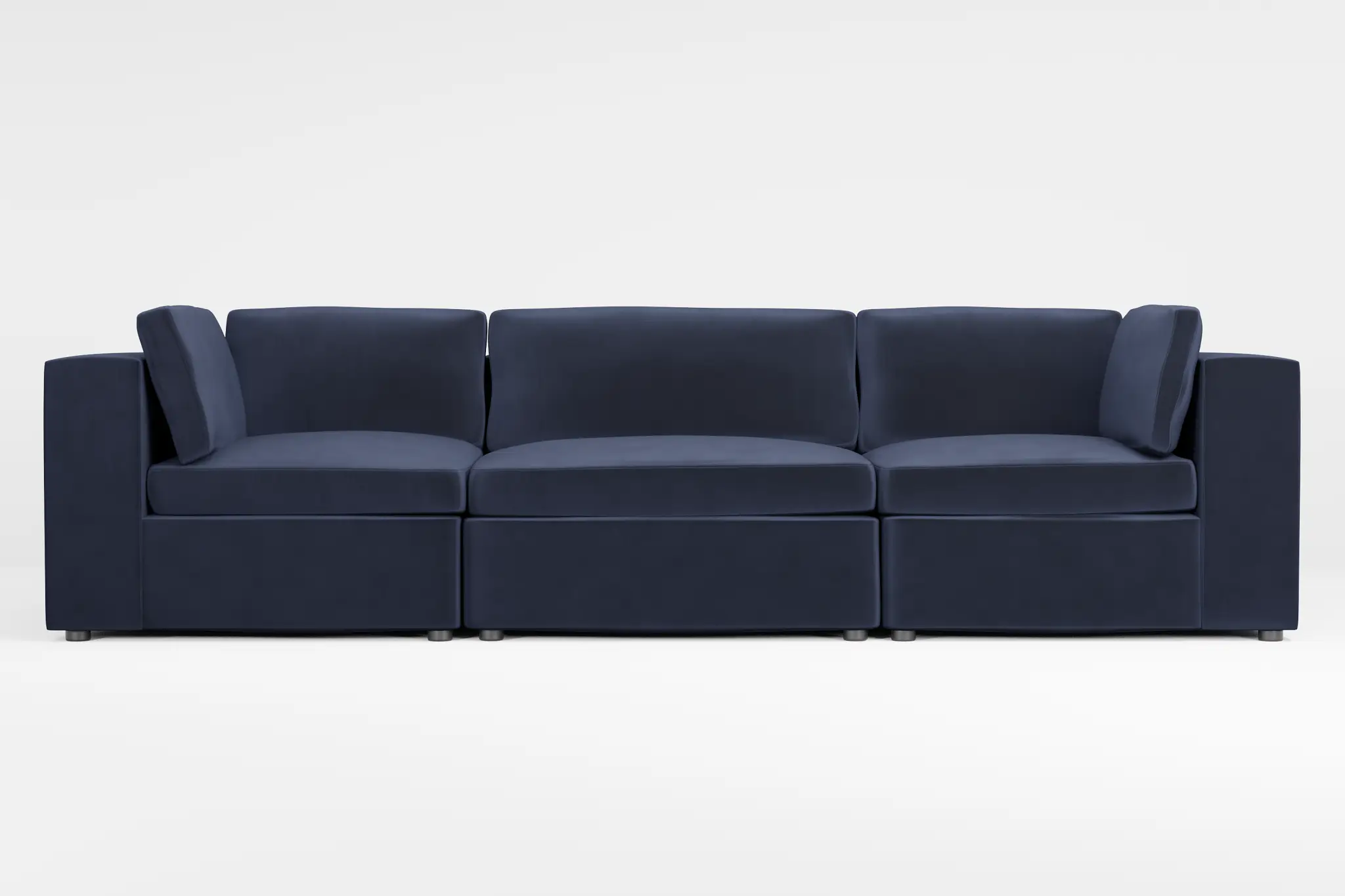 Destin Joya Dark Blue Velvet 3-piece Modular Sofa Destin Joya Dark Blue Velvet 3-piece Modular Sofa