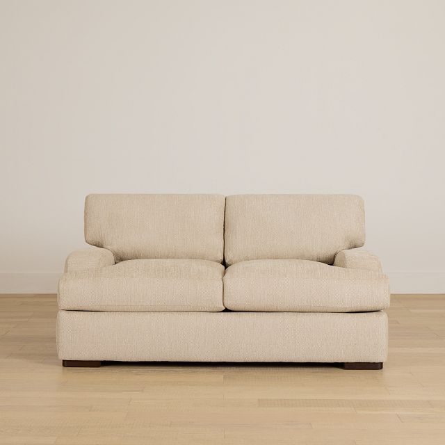 Alpha Beige Fabric Loveseat