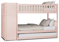 Charleston Pink Step Trundle Bunk Bed