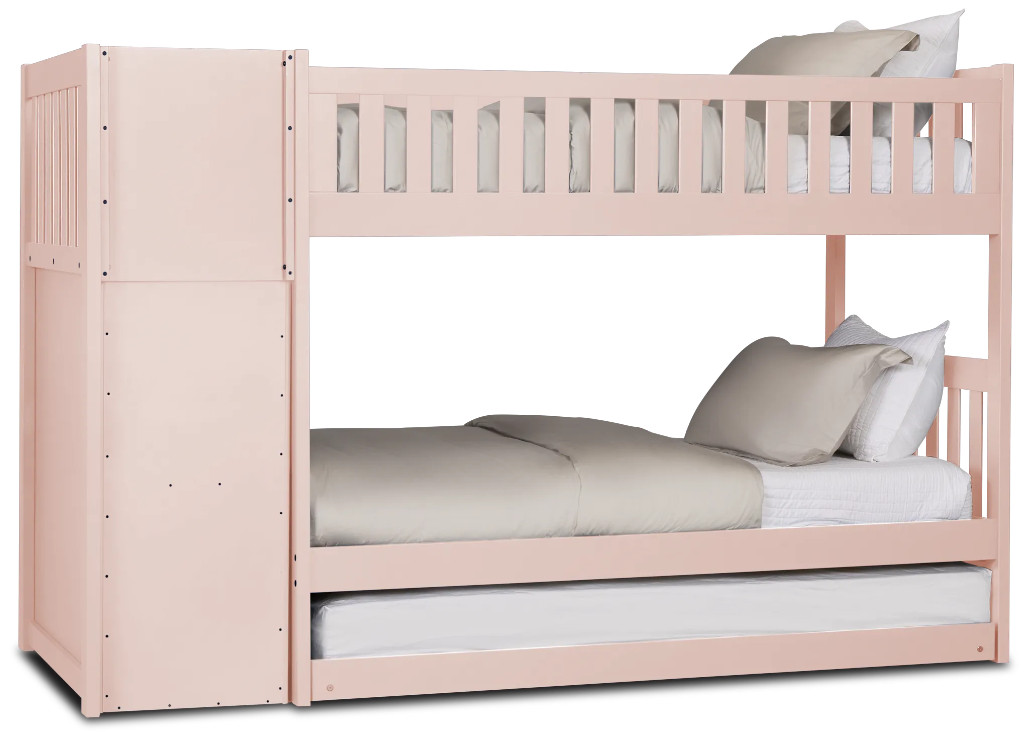 Charleston Pink Step Trundle Bunk Bed