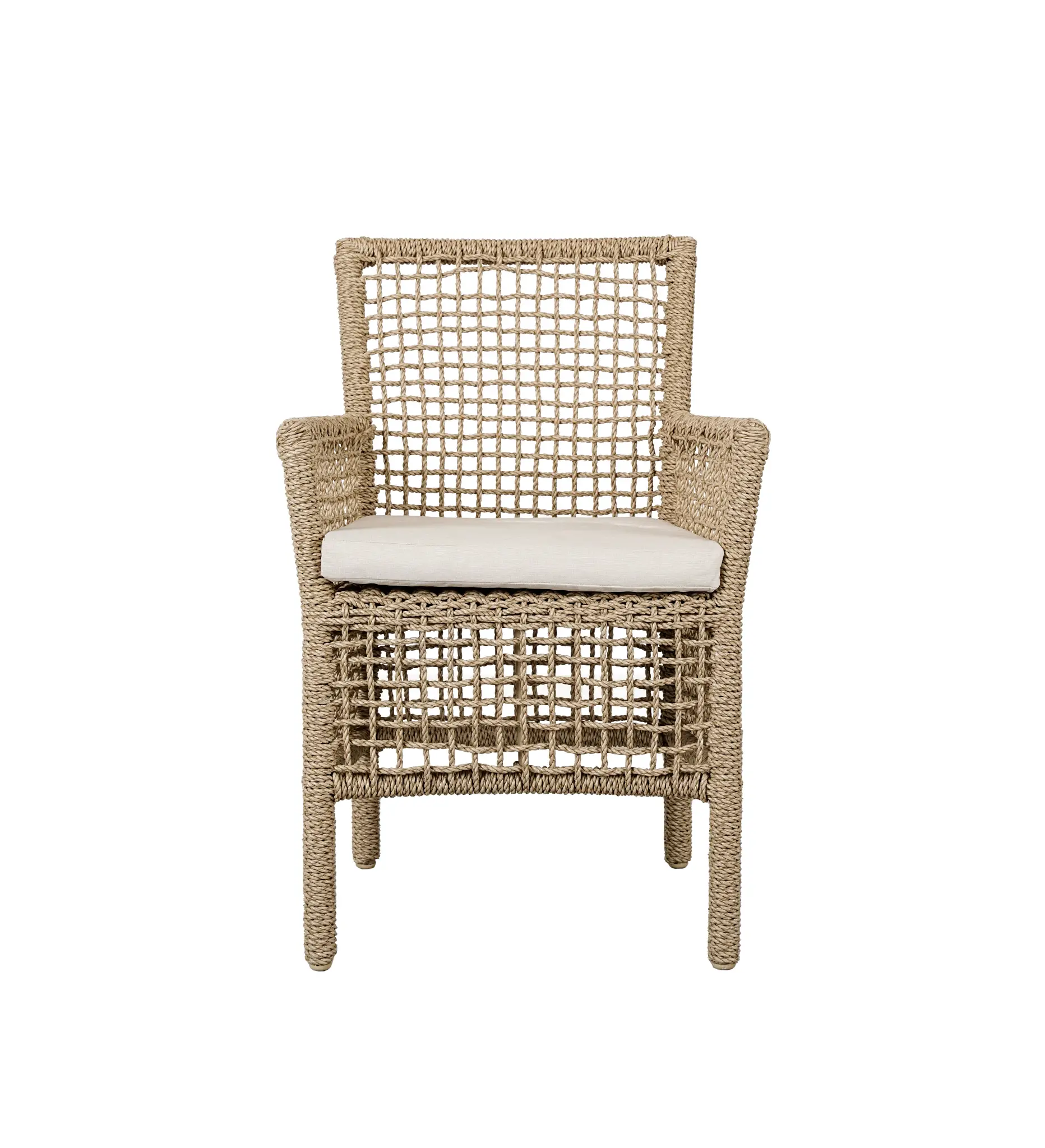 Ryan Light Beige Woven Cushioned Arm Chair Ryan Light Beige Woven Cushioned Arm Chair
