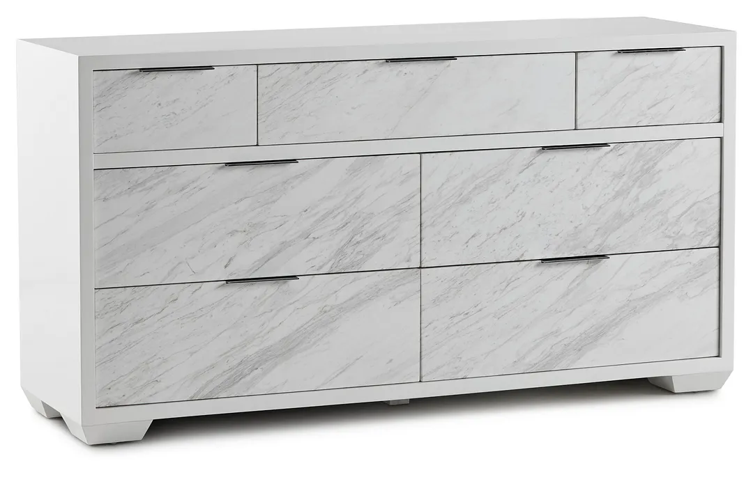 Ocean Drive White Marble Dresser