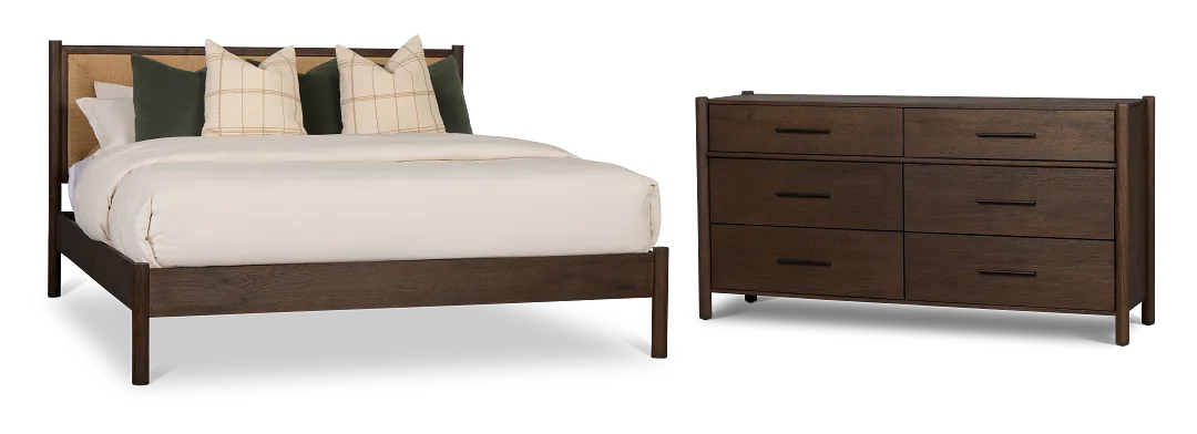 Santorini Dark Tone Woven Panel Bedroom