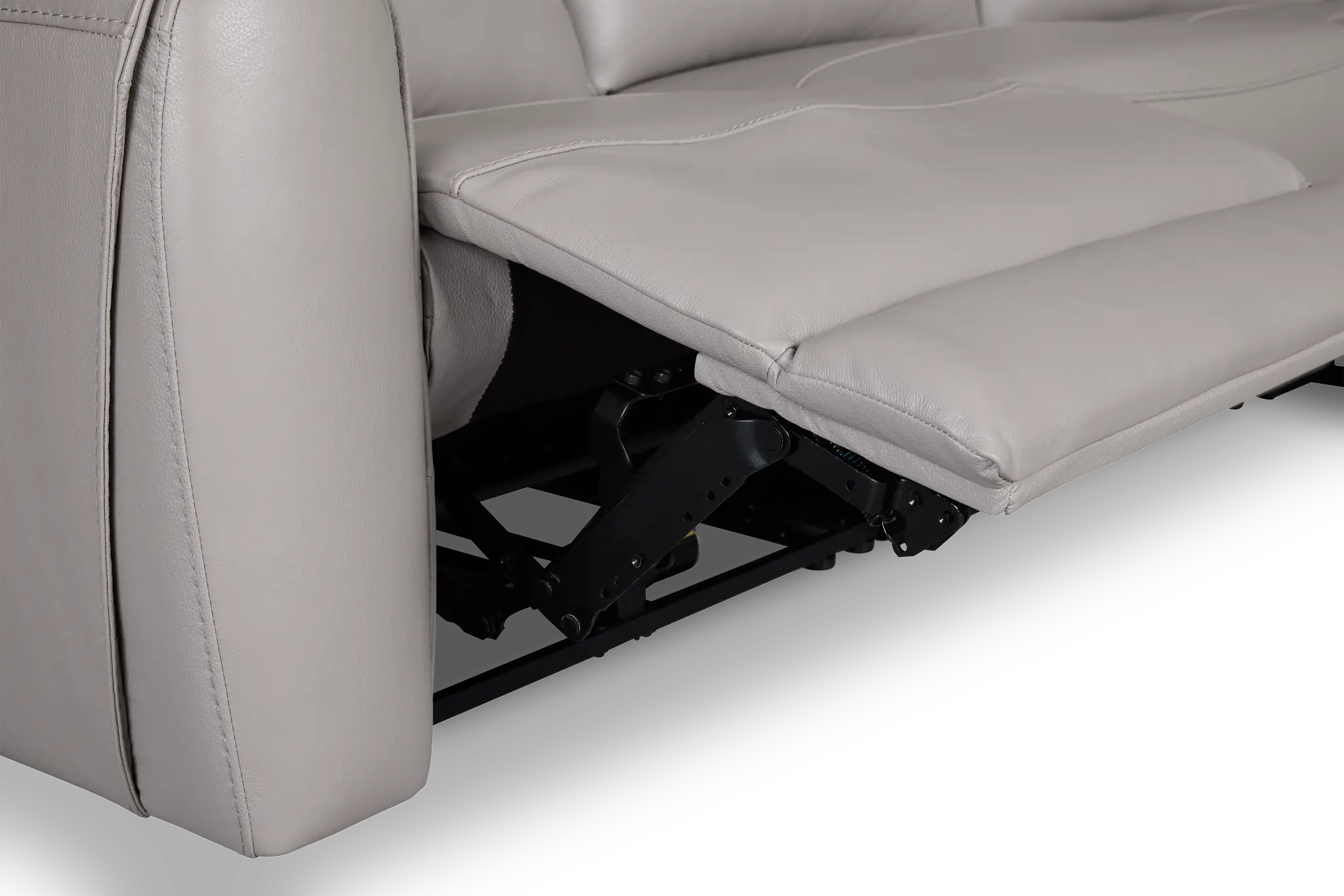 Walker Light Gray Lthr/vinyl Medium Dual Power 2-arm Reclining Sectional Walker Light Gray Lthr/vinyl Medium Dual Power 2-arm Reclining Sectional