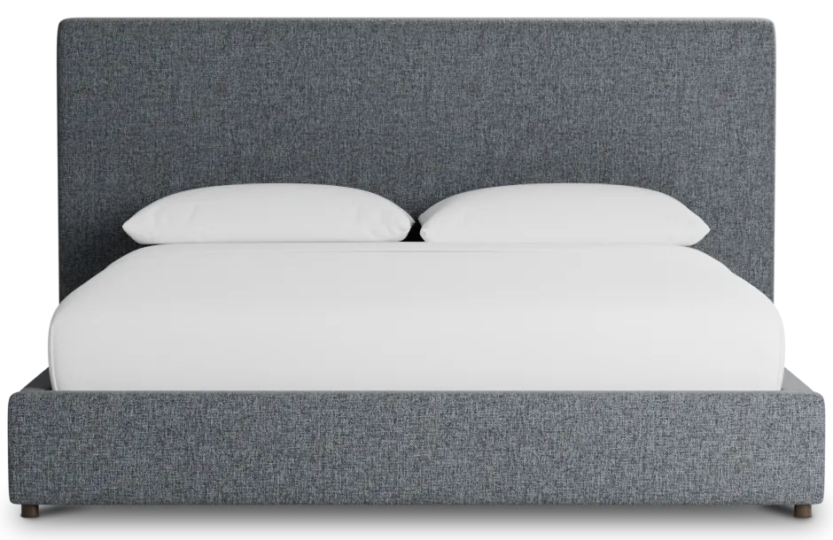 Gayton Elavation Gray 54" Upholstered Platform Bed
