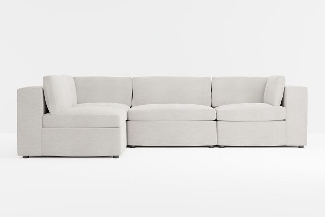 Destin Maguire Pewter Fabric 4-piece Modular Sectional