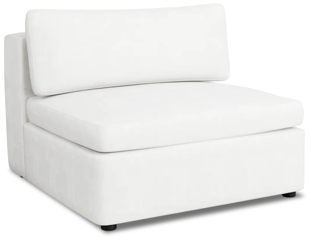 Destin Sutton White Fabric Armless Chair