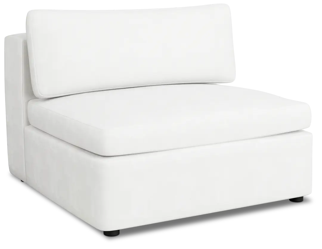Destin Sutton White Fabric Armless Chair Destin Sutton White Fabric Armless Chair
