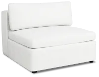 Destin Sutton White Fabric Armless Chair