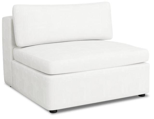 Destin Sutton White Fabric Armless Chair