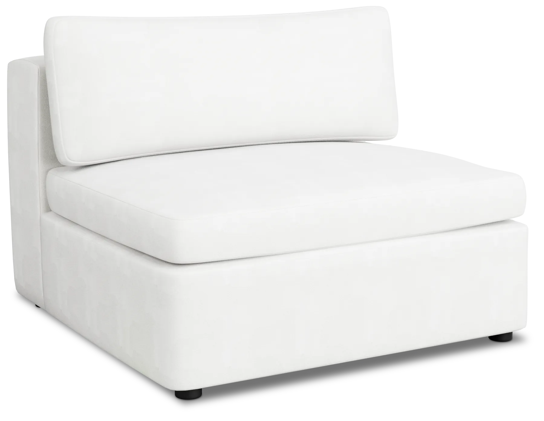 Destin Sutton White Fabric Armless Chair