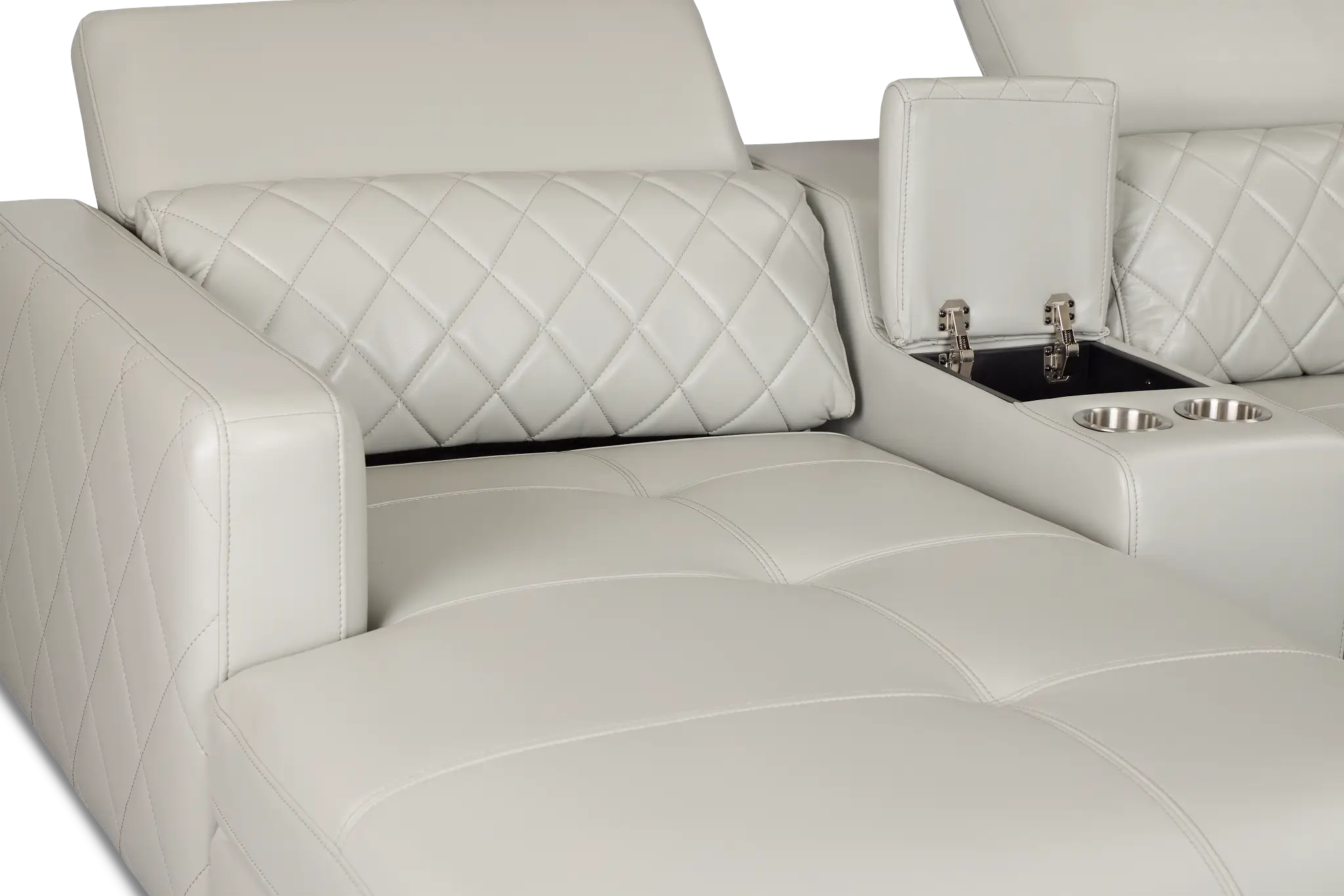 Ava Light Gray Micro Large Dual Power Left Chaise Sectional Ava Light Gray Micro Large Dual Power Left Chaise Sectional