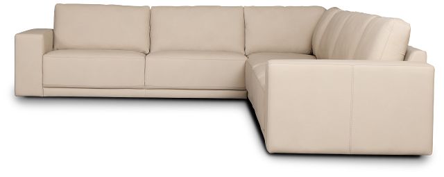 Kellan Ivory Leather Medium Two-arm Sectional