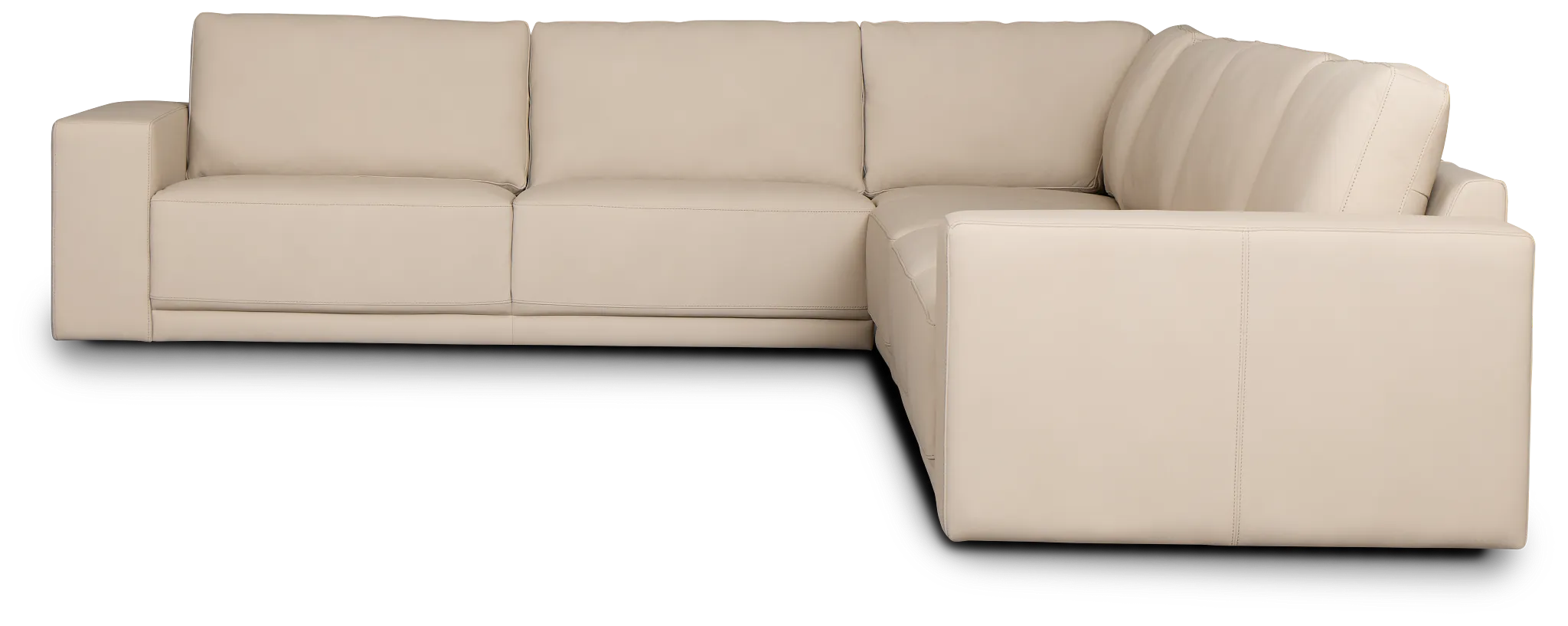 Kellan Ivory Leather Medium Two-arm Sectional