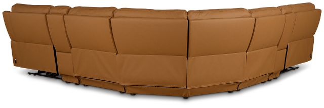 Summit Light Brown Lthr/vinyl Large Dual Power Reclining Two-arm Sectional