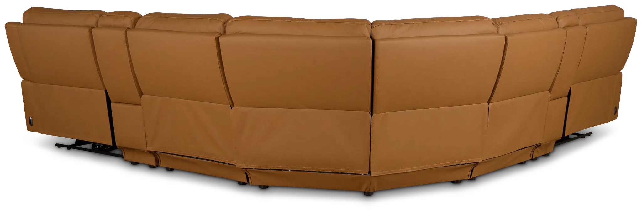 Summit Light Brown Lthr/vinyl Large Dual Power Reclining Two-arm Sectional