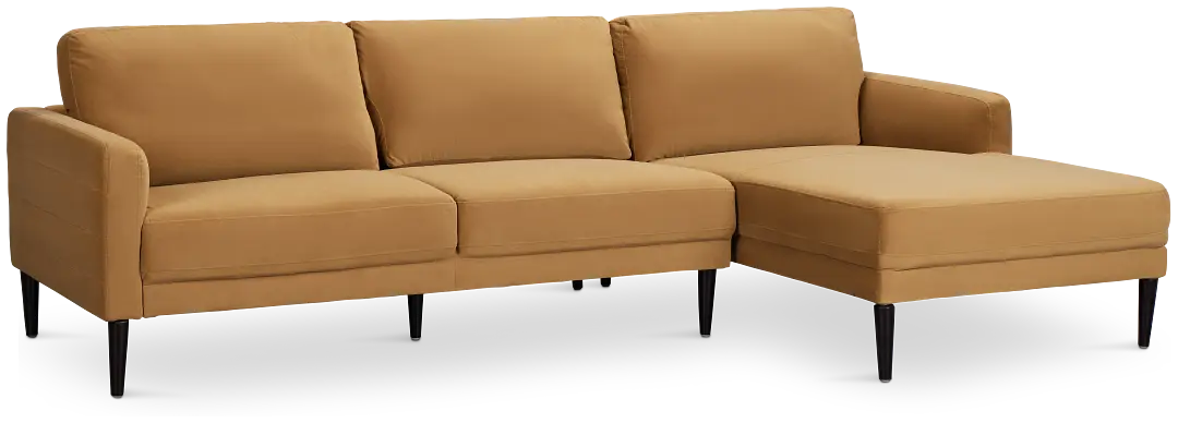 Nala Light Brown Velvet Right Chaise Sectional Nala Light Brown Velvet Right Chaise Sectional
