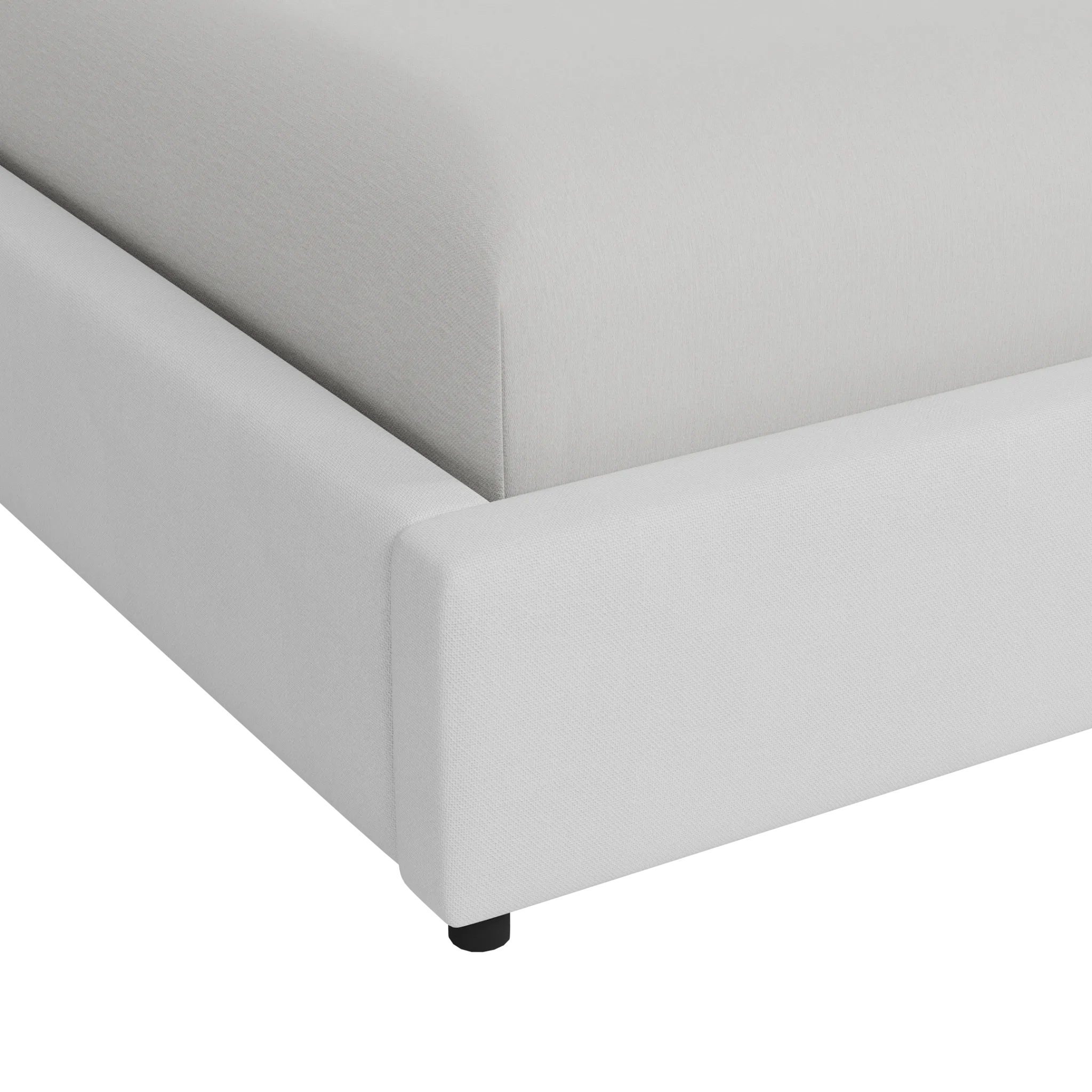 Grayton Suave White 54" Upholstered Platform Bed
