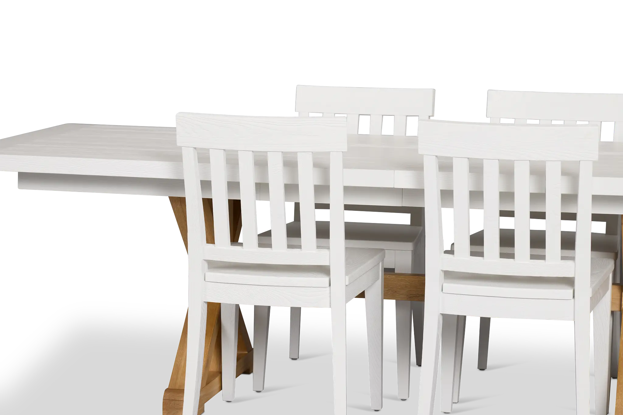 Nantucket Two-tone Pine Rectangular Table & 4 Wood Chairs Nantucket Two-tone Pine Rectangular Table & 4 Wood Chairs