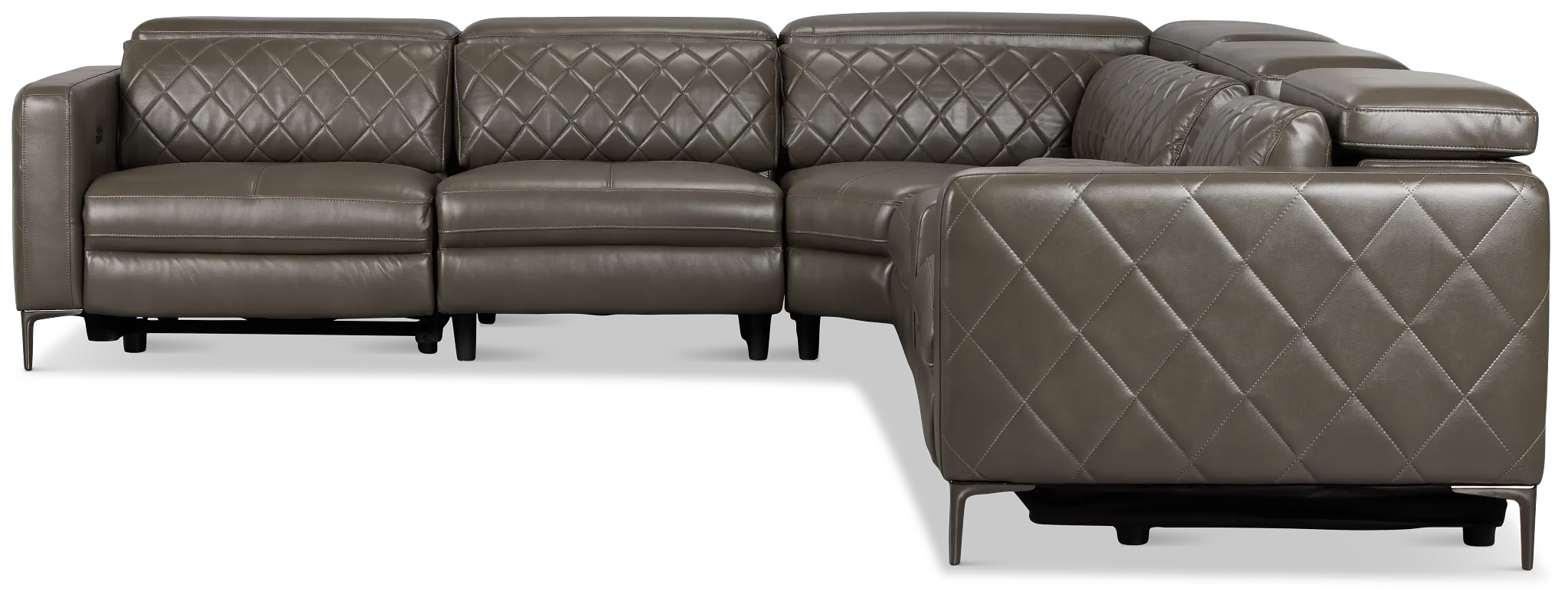 Ava Dark Gray Micro Medium Triple Power 2-arm Sectional