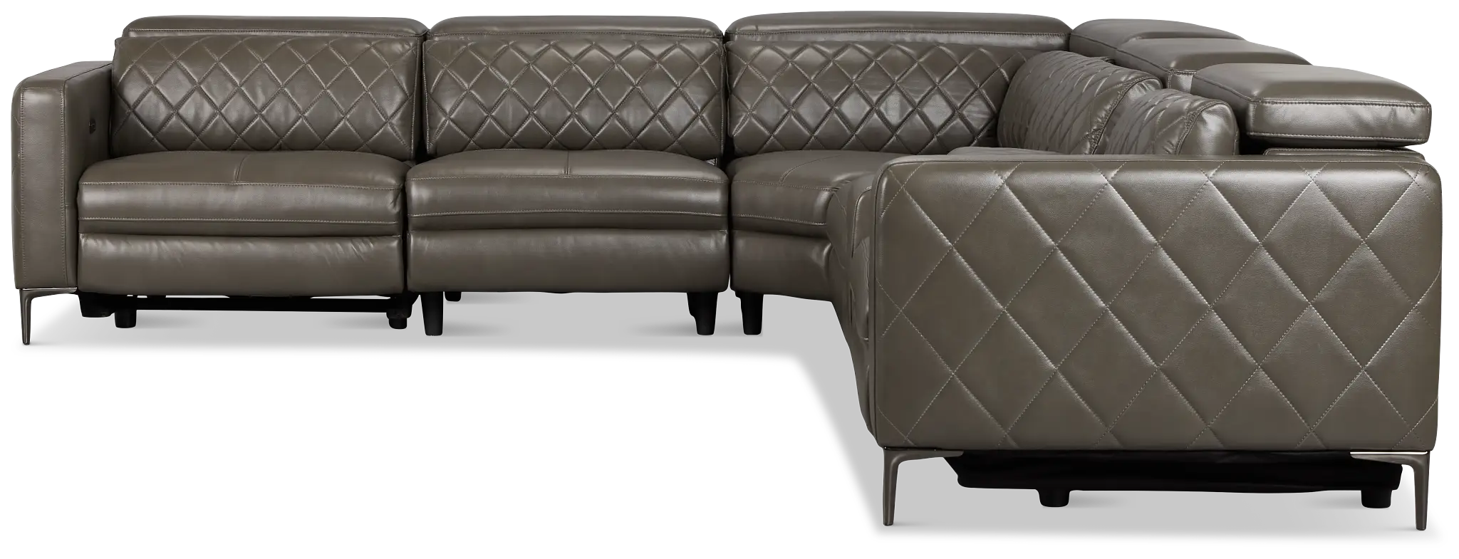 Ava Dark Gray Micro Medium Triple Power 2-arm Sectional Ava Dark Gray Micro Medium Triple Power 2-arm Sectional