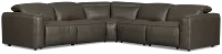 Ryland Dark Gray Lthr/vinyl Small Two-arm Power Reclining Sectional