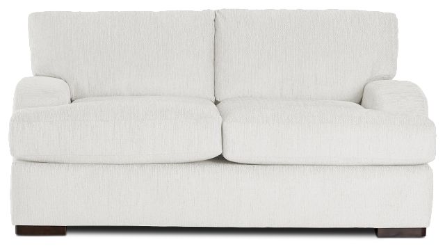 Alpha White Fabric Loveseat