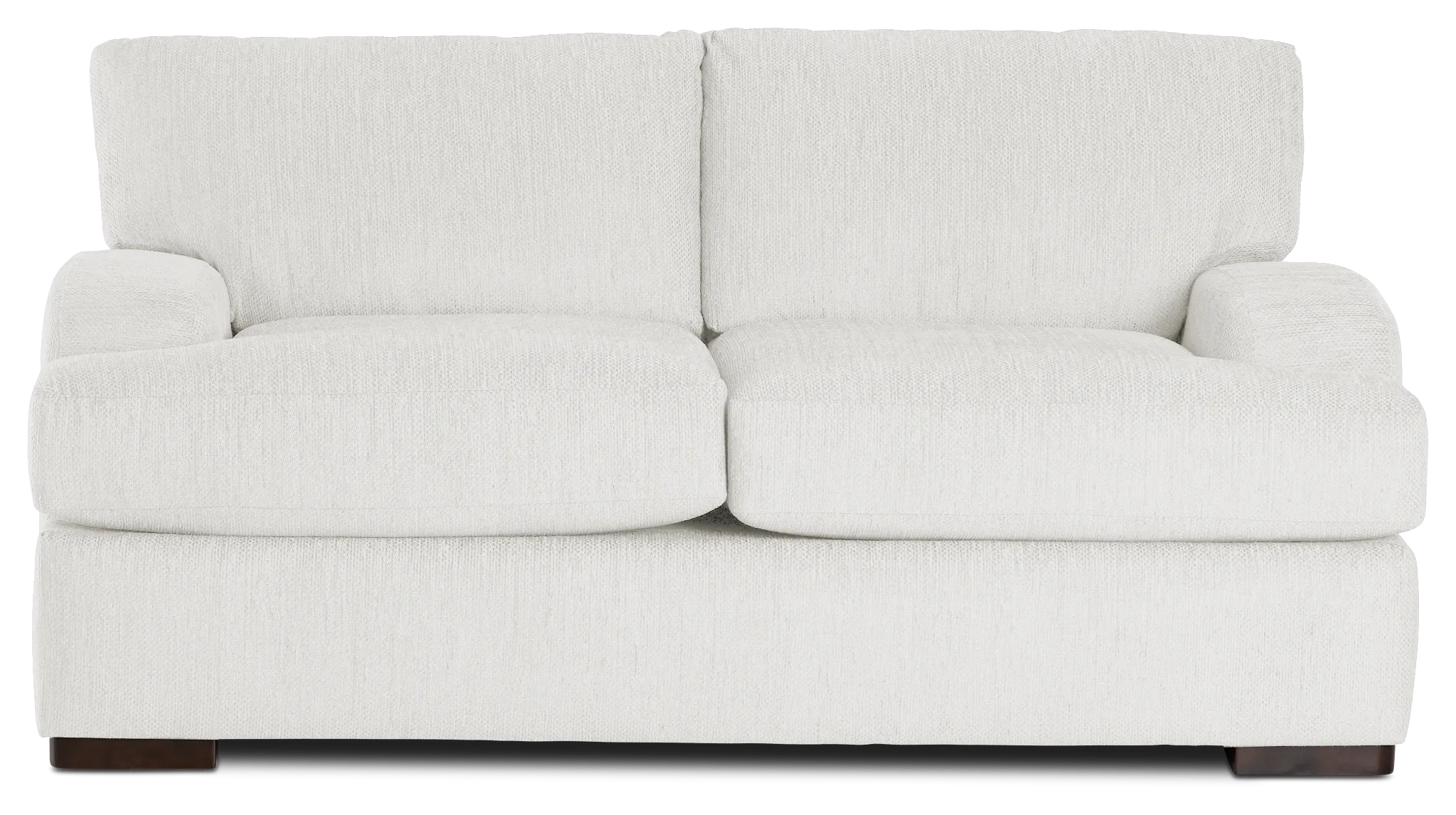 Alpha White Fabric Loveseat