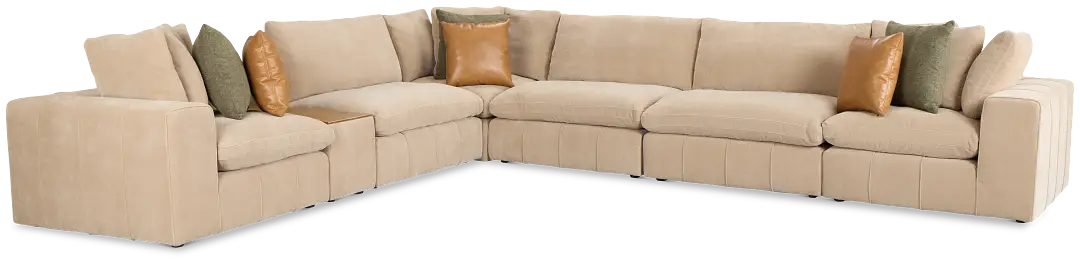Cruz Light Beige Fabric 6-piece Modular Sectional With Console Cruz Light Beige Fabric 6-piece Modular Sectional With Console