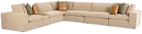 Cruz Light Beige Fabric 6-piece Modular Sectional With Console