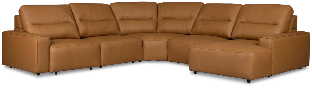 Rudy Brown Lthr/vinyl Small Left Chaise Power Extension Sectional Rudy Brown Lthr/vinyl Small Left Chaise Power Extension Sectional