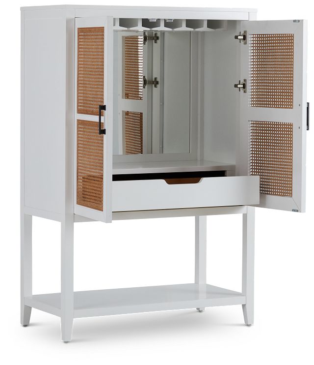 Nantucket Two-tone Woven Bar Cabinet (3)