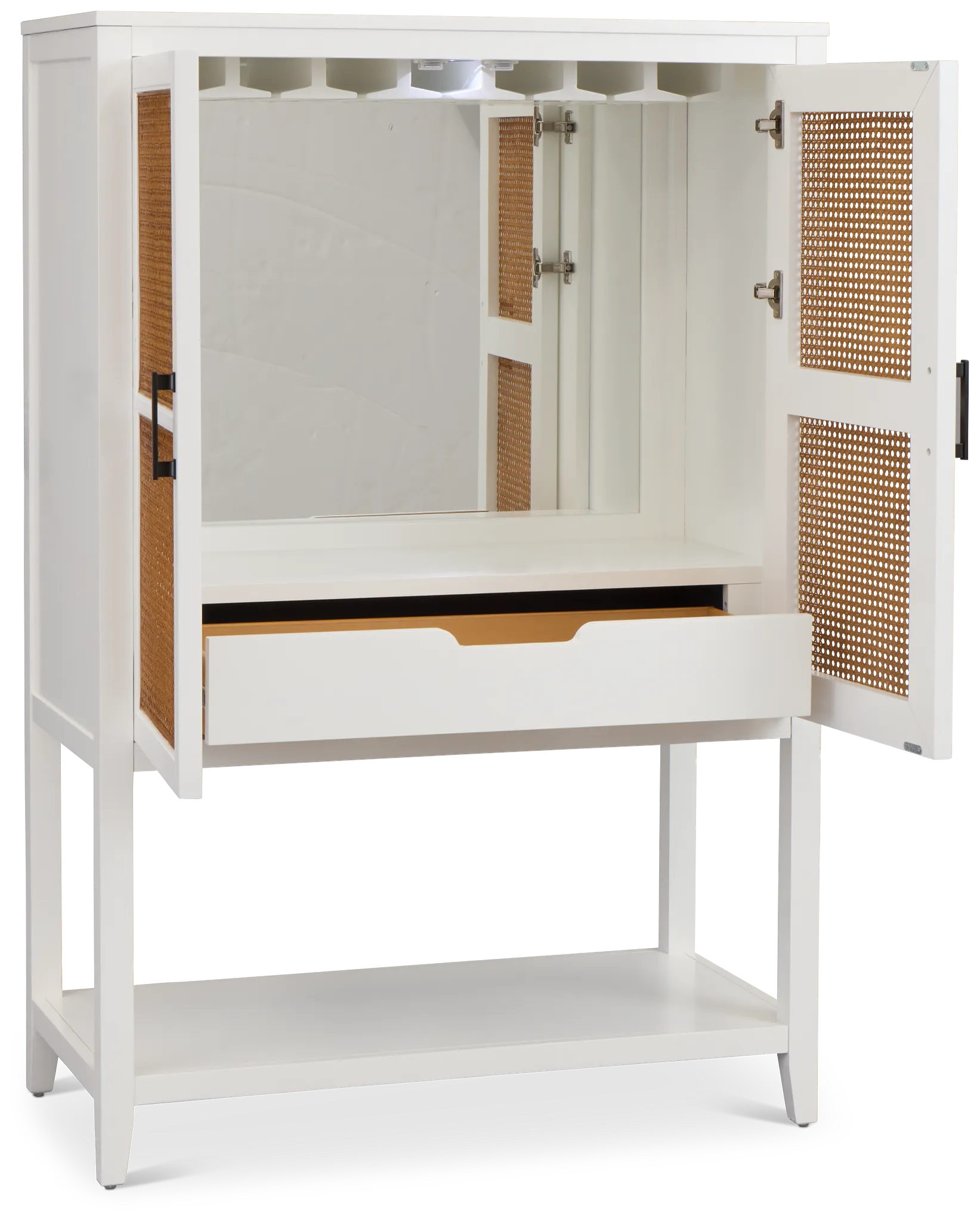 Nantucket Two-tone Woven Bar Cabinet