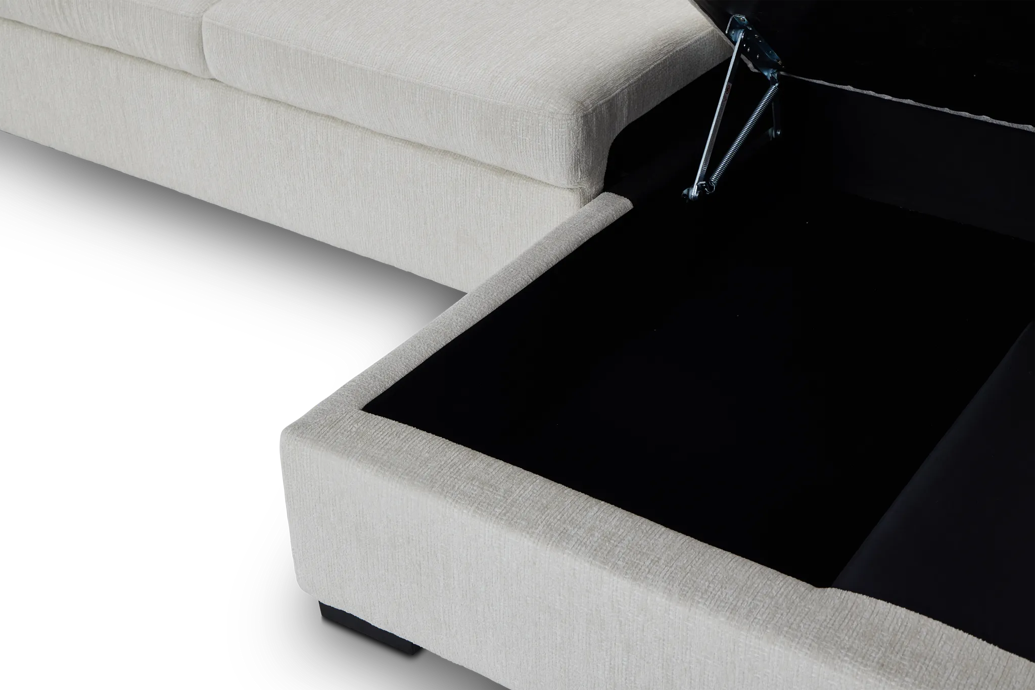 Blakely White Fabric Right Chaise Storage Sectional