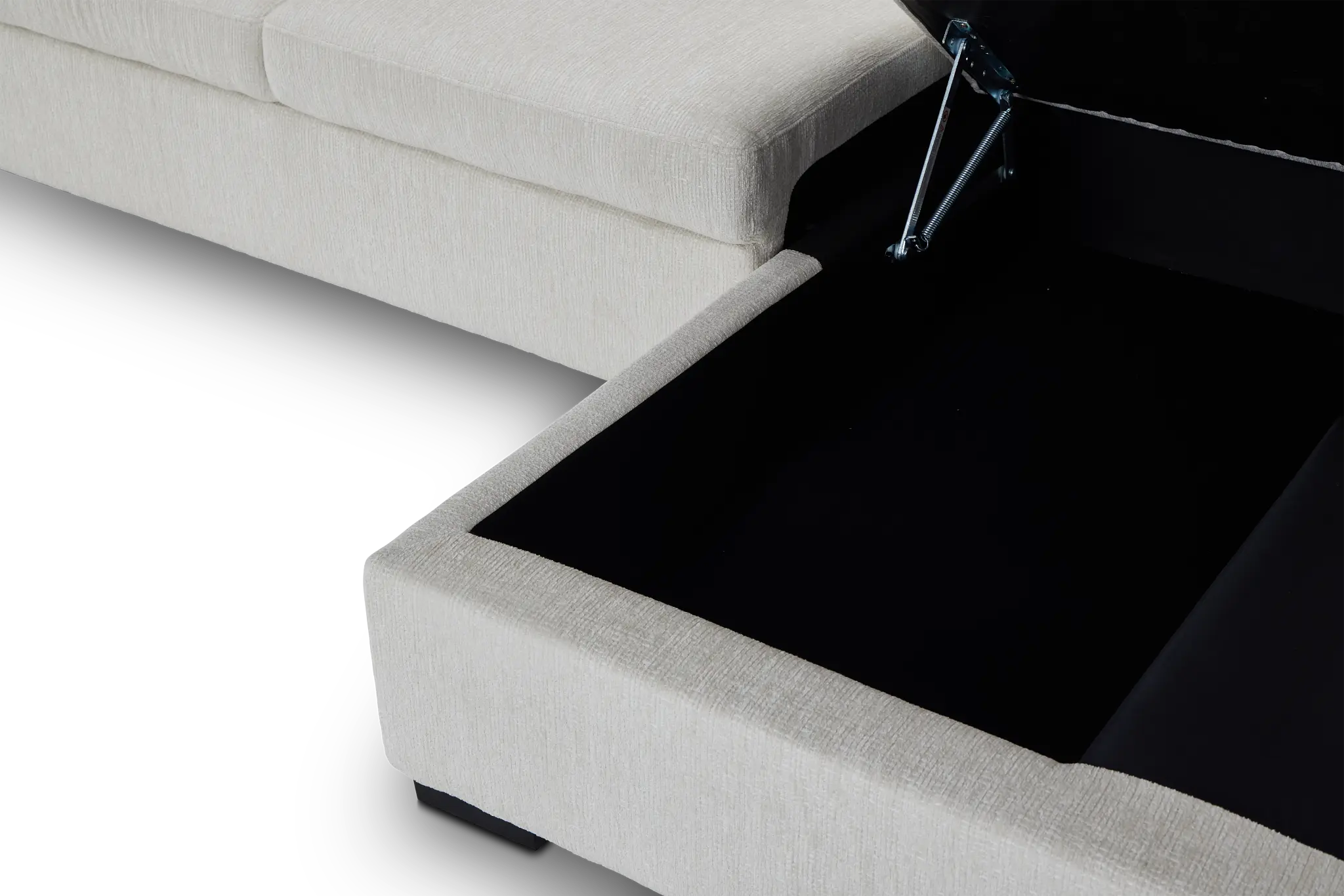 Blakely White Fabric Right Chaise Storage Sectional Blakely White Fabric Right Chaise Storage Sectional