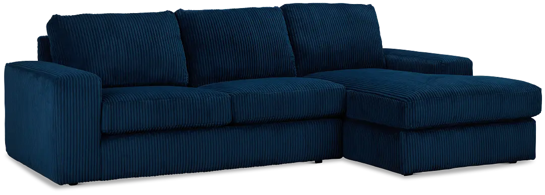 Charlie Dark Blue Fabric Right Chaise Sectional Charlie Dark Blue Fabric Right Chaise Sectional