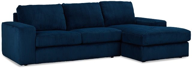 Charlie Dark Blue Fabric Right Chaise Sectional