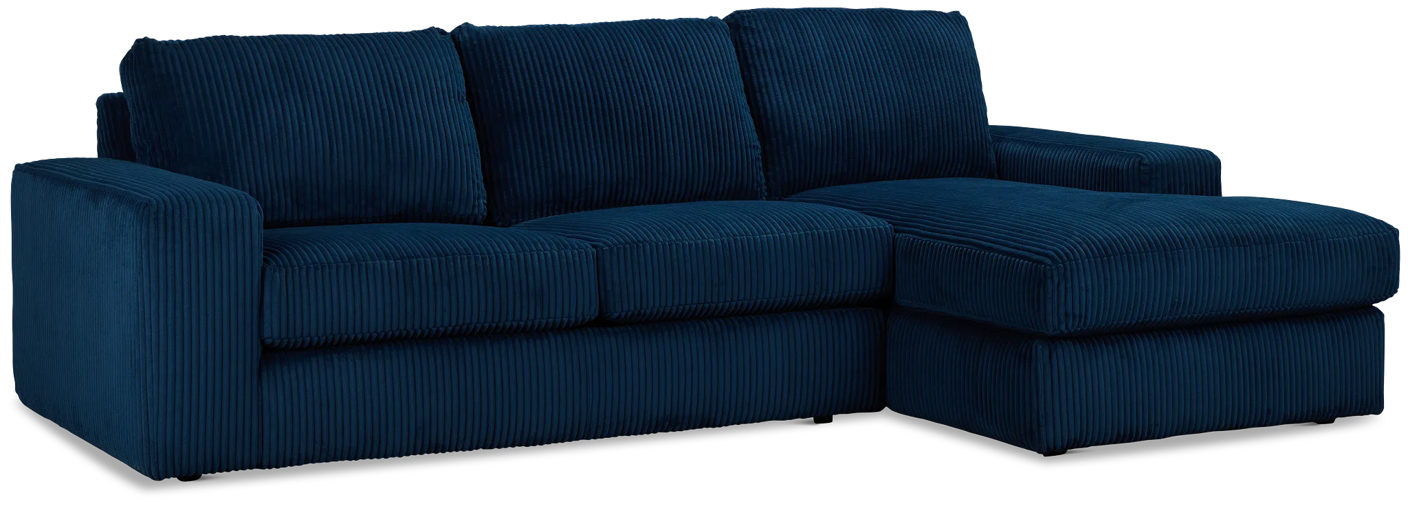 Charlie Dark Blue Fabric Right Chaise Sectional