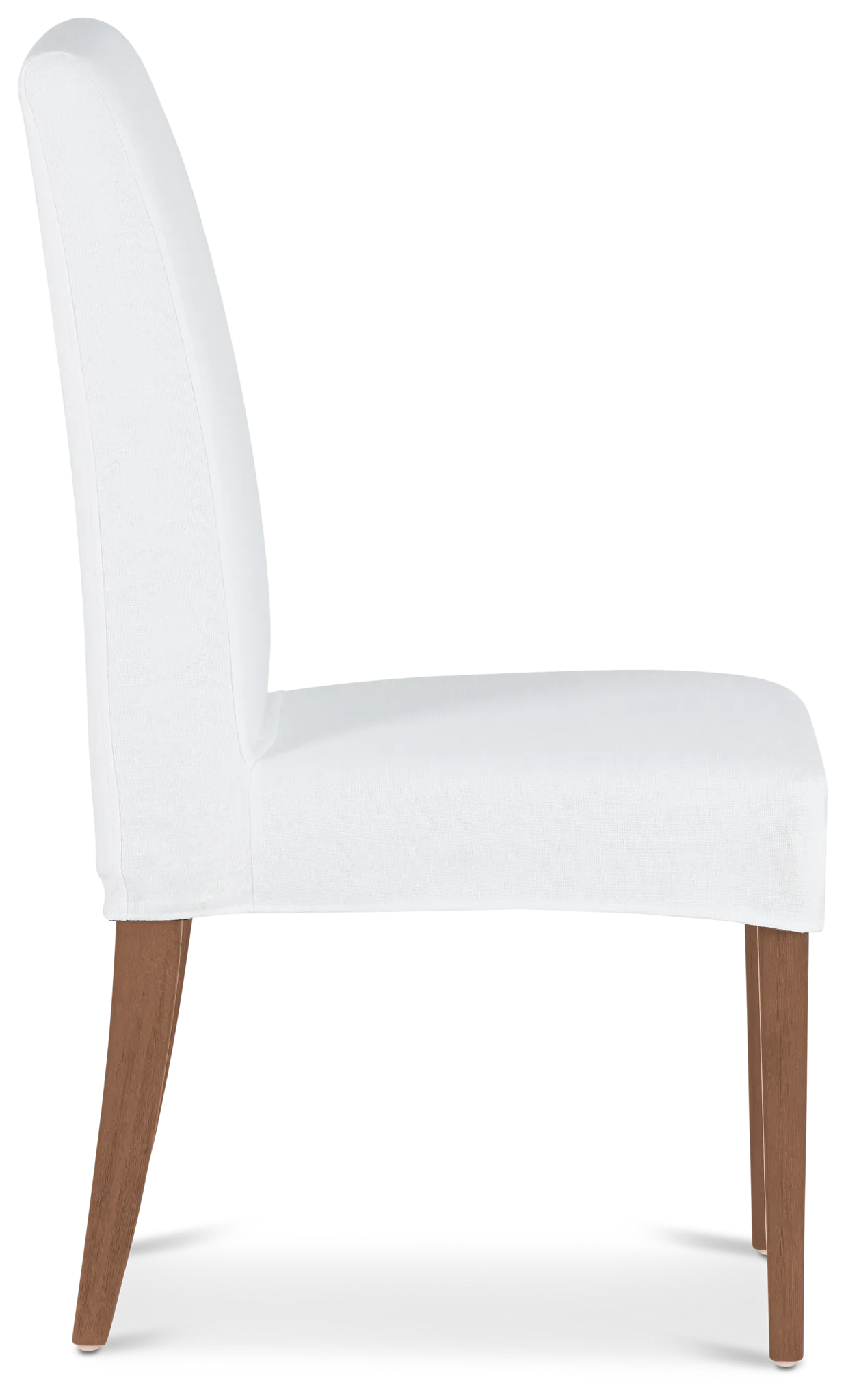 Destination White Short Slipcover Chair With Light Tone Leg